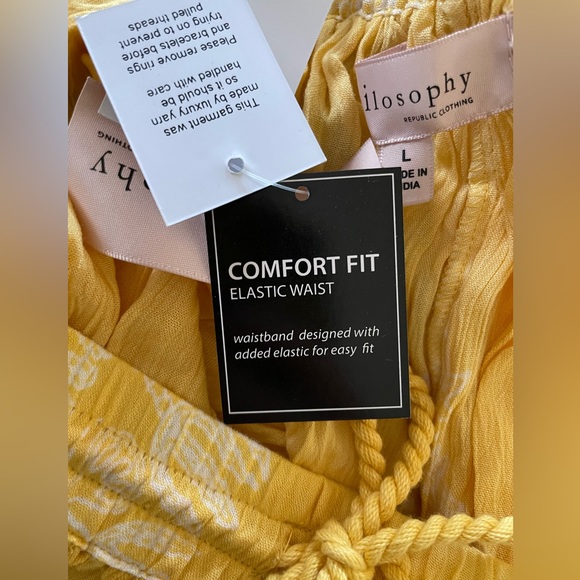 Philosophy Boho Rayon tie dye skirt, Large, sun glow yellow with white - Picture 4 of 6